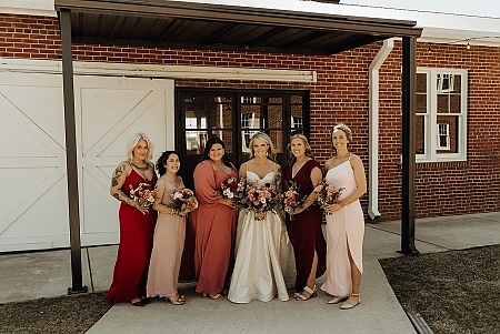 Pink and White Bridesmaid Dresses