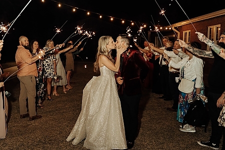 Spring Wedding Sparkler Send-Off